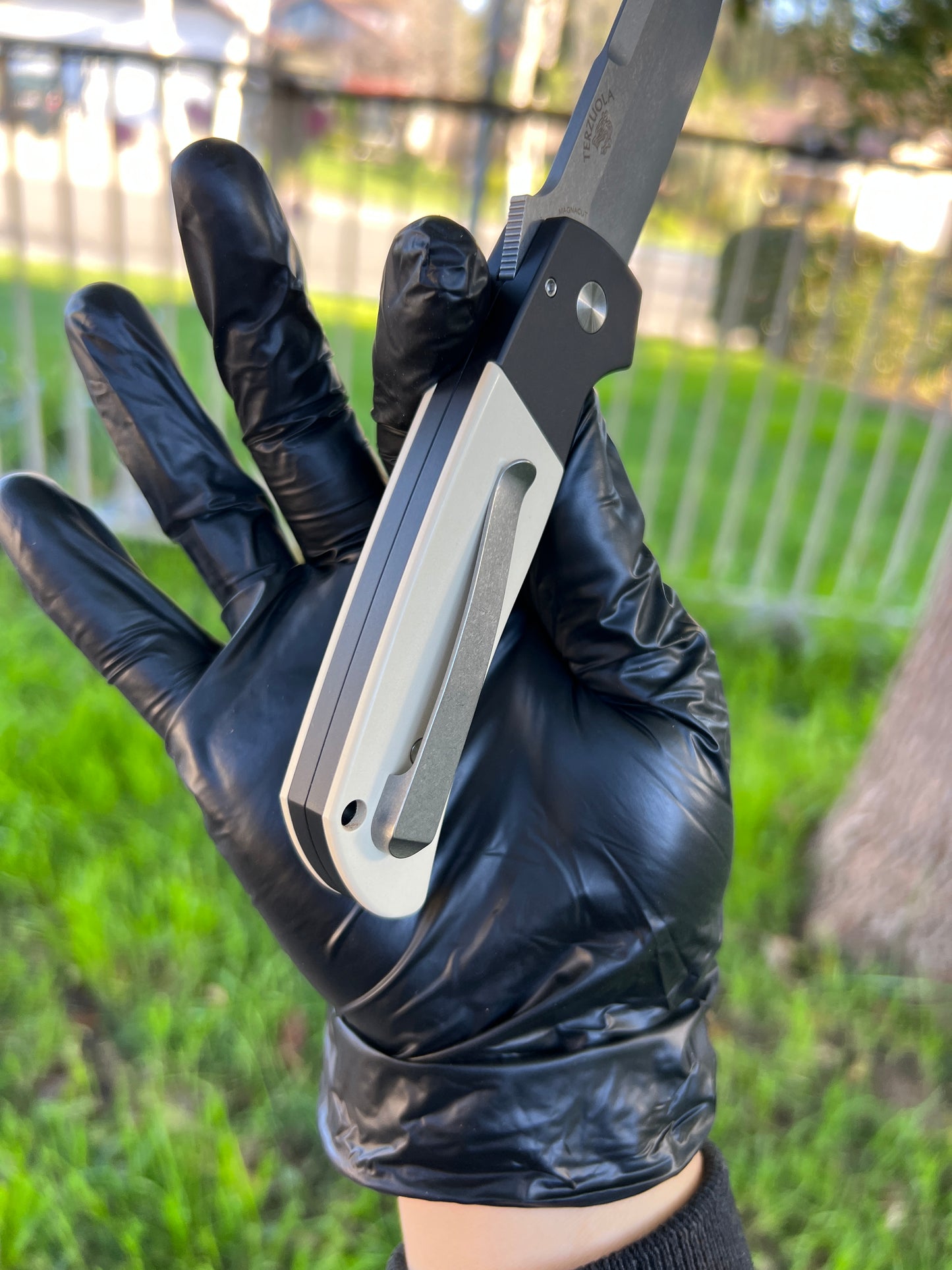 Pro-Tech Bob Terzuola ATCF Tuxedo AUTO Folding Knife 3.5" MagnaCut Black DLC Drop Point Blade, Black Aluminum Handles with Ivory Micarta Inlays - BT2752