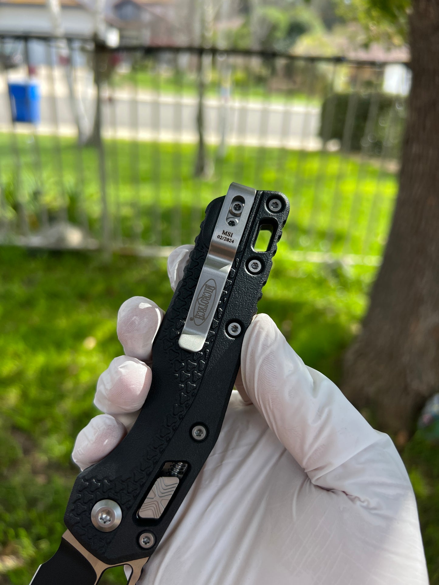 Microtech 210T-1PMBK MSI RAM-LOK Manual Folding Knife 3.88" Bohler M390MK Black Modified Sheepsfoot Plain Blade, Black Injection Molded Polymer Handles, AXIS/Crossbar Lock