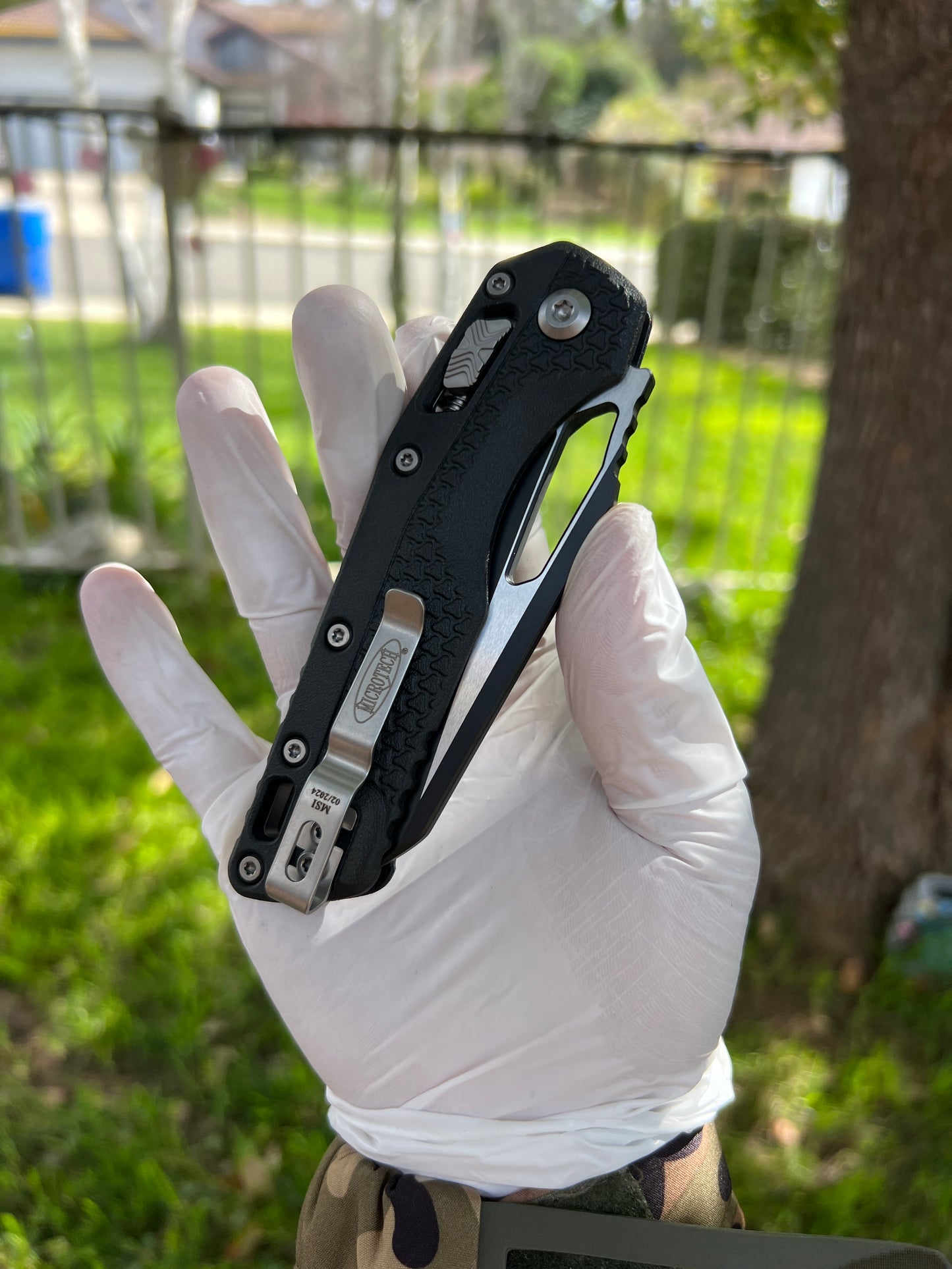 Microtech 210T-1PMBK MSI RAM-LOK Manual Folding Knife 3.88" Bohler M390MK Black Modified Sheepsfoot Plain Blade, Black Injection Molded Polymer Handles, AXIS/Crossbar Lock