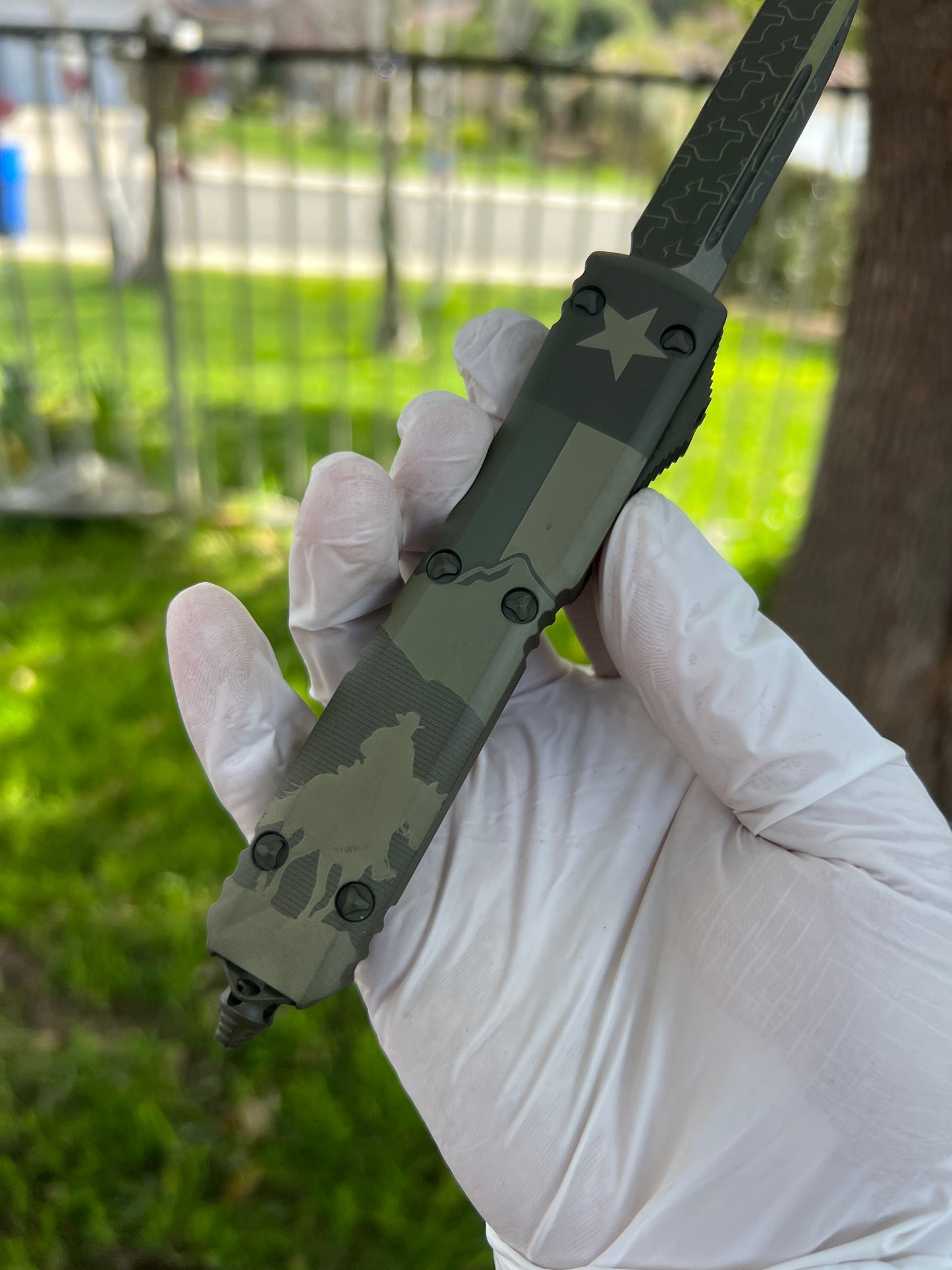Microtech Ultratech S/E Bladeshow Texas 2024 Cerakote OD Green Standard 121-1CODTX
