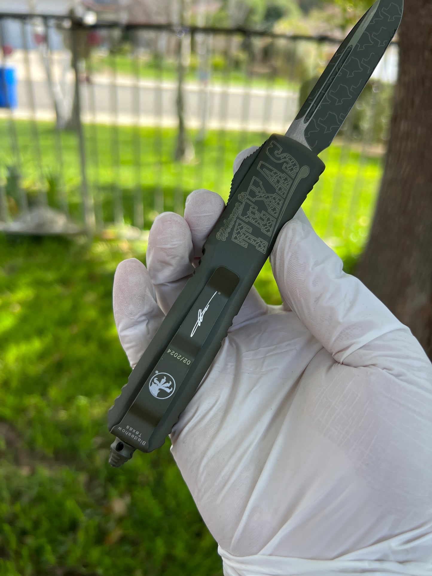Microtech Ultratech S/E Bladeshow Texas 2024 Cerakote OD Green Standard 121-1CODTX