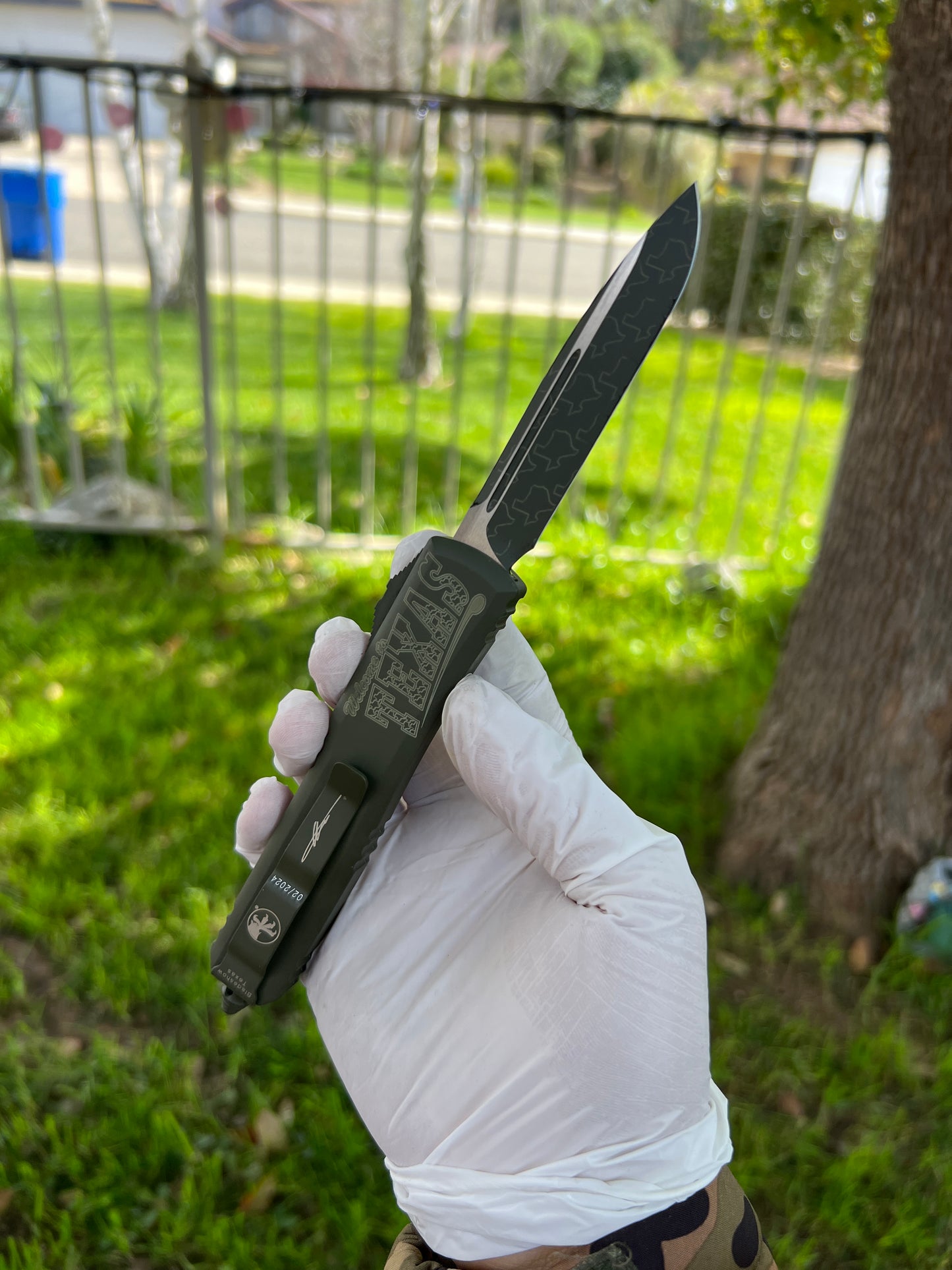 Microtech Ultratech S/E Bladeshow Texas 2024 Cerakote OD Green Standard 121-1CODTX