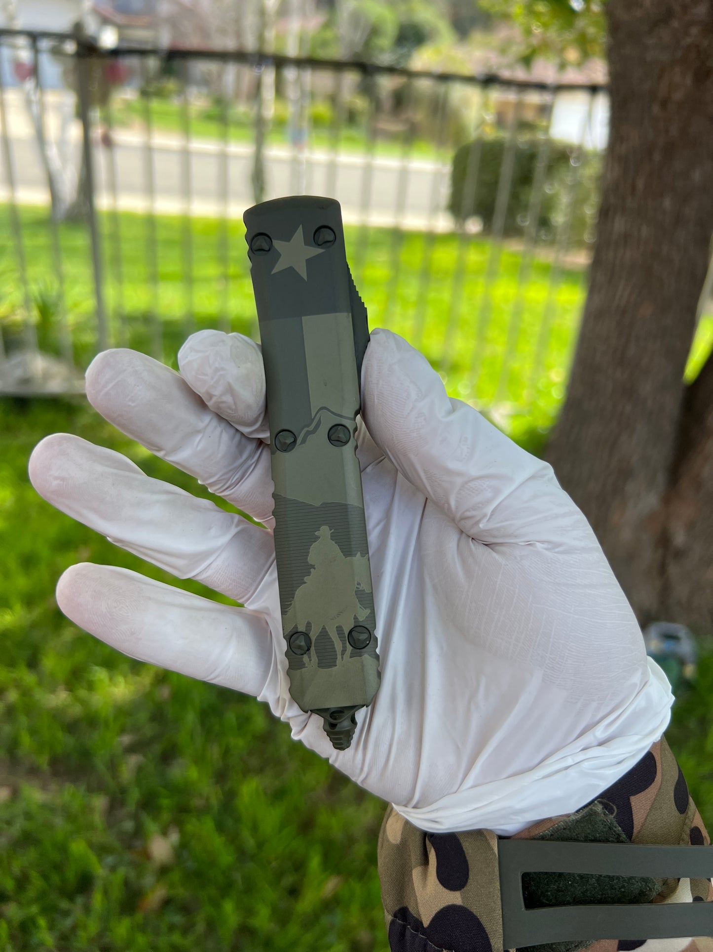 Microtech Ultratech S/E Bladeshow Texas 2024 Cerakote OD Green Standard 121-1CODTX