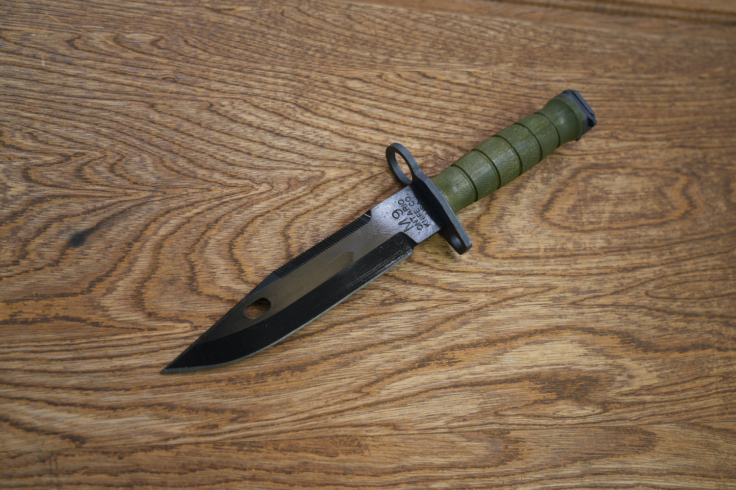 Ontario 490 M9 Bayonet & Scabbard 7" Blade, OD Green Handle - 6220